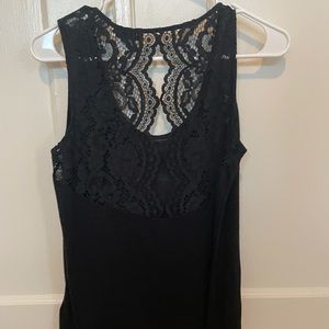Sandro Black Sheer Lace back Tank top